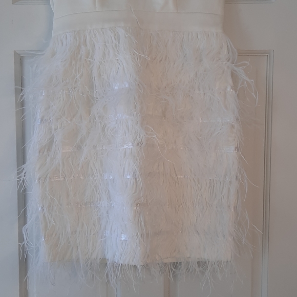BHLDN Anthem White Feather Mini Dress New size Small - Picture 3 of 9